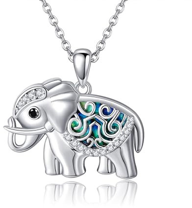ONEFINITY Elefanten Kette 925 Sterling Silber Elefant Anhänger Halskette Glück Elefant Schmuck Geschenke für Damen