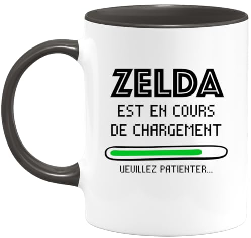 quotedazur - Mug Zelda Est En Cours De Chargement Veuillez Patienter - Noir/Céramique