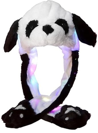 PASLFC Wackelohr Mütze mit Led,Hasenohren Hut Fuer Kinder,Wackelohrenmützen Kinder,Mütze mit Beweglichen Ohren,Mütze mit Wackelohren,Leuchtende Ohren für Weihnachtsfeier Fasching,Karneval & Cosplay