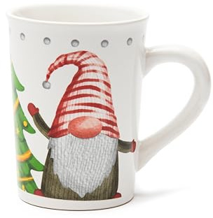 Excelsa Gnomo Friends Set of 4 Mug, Porcelain, 380 ml, Christmas Decoration