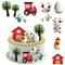 Bauernhof Geburtstag Deko,12 Stück Bauernhof tier cake topper,cupcake tierfiguren spielzeug,Bauernhof Party Herzstücksticks für kuchen dekoration kindergeburtstag