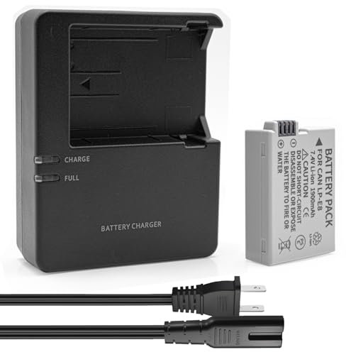 YUEFANSEN LP-E8 Batterie 1900 mAh et chargeur de batterie LC-E8 LC-E8E compatible avec EOS 550D, EOS 600D, EOS 650D, EOS 700D, Rebel T2i T3i T4i T5i, EOS Kiss X4 X5 X6