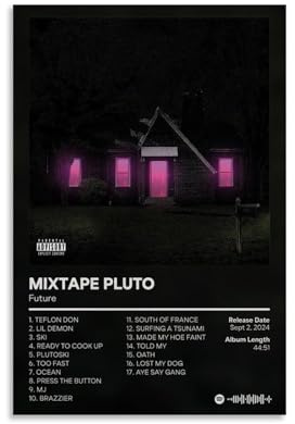 LKKHPEP Future Poster Mixtape Pluto-Album, Poster, Leinwand, Wandkunst, dekorative Wohnkultur, Gemälde für Wohnzimmer, Schlafzimmer, 20 x 30 cm, ungerahmter Stil