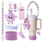 TTPSRY Stanley Cup Accesorios 7 Piezas Correa de Asa Reutilizables Tapas de Pajitas Llavero Colgantes para Tazas Aisladas 30 y 40 oz Cups No Incluye (Violeta)