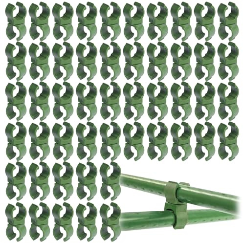 Aoreun Clips de Conector de Enrejado de Plantas, 50 Piezas Conectores Ajustables para Plantas de Plástico, Conectores para Soporte de Plantas para Jardín, Huerto, Jaula Tomates (Ø 11 mm)