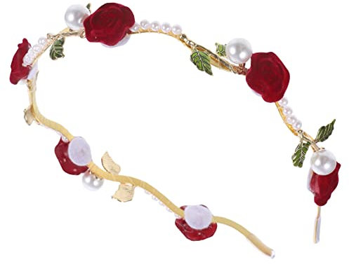 DEARMAMY Headband Rose Flower Women's Headpiece Metal Headband for Wedding and Party