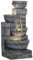 Outsunny Fuente de Agua Fuente de Jardín con Iluminación LED Fuente Decorativa en Cascada de 4 Niveles para Jardín Patio Terraza 38x35x78,5 cm Gris