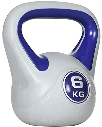 SPORTNOW Kettlebell, 6kg Kettle Bells with Handle for Home Gym Weight Lifting and Strength Training, Purple and Grey