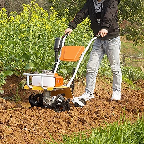Motozappa a benzina, 2,2 kW, motore a 2 tempi con 4 lame, coltivatore senza fili per un efficiente allentamento del terreno in giardini