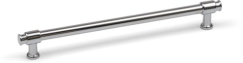 192mm Polished Chrome Cabinet Handle Silver Cupboard Door Drawer Furniture Pull Industrial Pipe Design