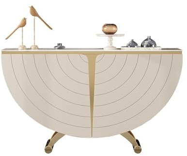Vickyliou Table d'entrée, table console en imitation marbre, table de canapé étroite pour salon, foyer, table console avec rangement (S)