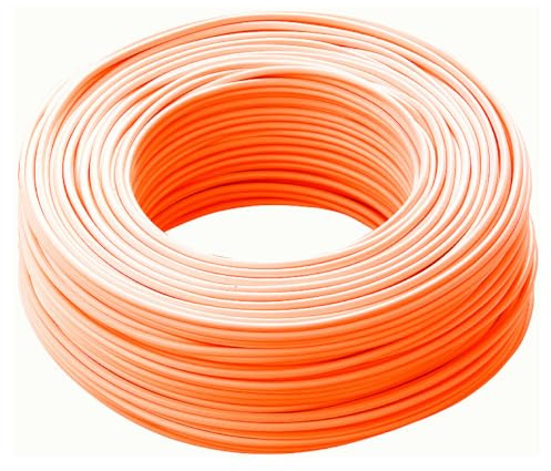 cordina, cavo elettrico, 100 metri, 1 mmq mm2, 1x1 mm, colore arancione, in rame, filo unipolare, conforme CPR, FS17, ideale per ristrutturazioni impianto elettrico per case e appartamenti