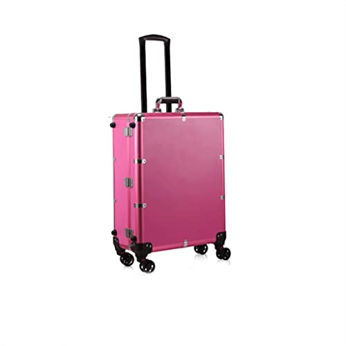 Makeup Artist Suitcase Aluminum Travel Beauty Nail with Light Trolley Tool Case