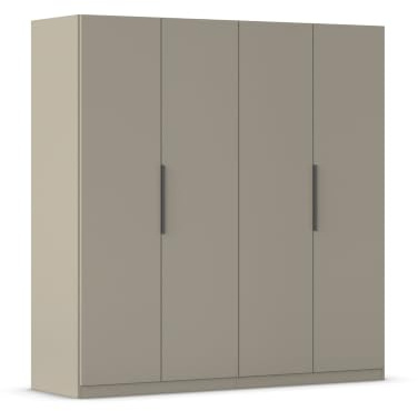 Rauch Möbel MYLORA, Kleiderschrank, Farbe Fango, Breite 181 cm | Schrank mit patentiertem Schnellmontagesystem, 4-türig, für Kinderzimmer, Schlafzimmer, Wohnzimmer, Garderobe, Flur