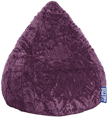 SITTING POINT only by MAGMA Sitzsack Fluffy L ca. 120 Liter aubergine (bis ca. 7 Jahre)