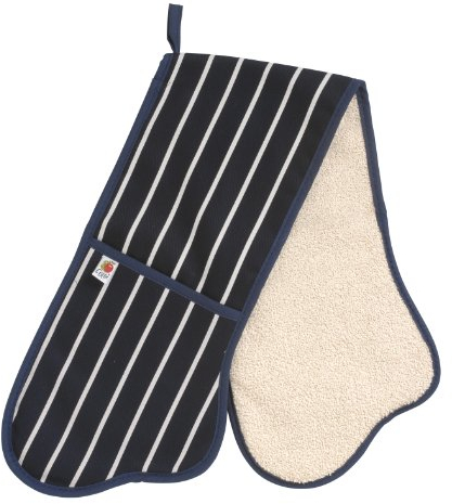 British Textile Company Butchers Stripe Navy Double Oven Glove