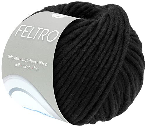 LANA GROSSA Feltro | Filzgarn für Kreativhandwerk, vielseitig, hochwertige Wolle zum Nass- und Trockenfilzen | Handstrickgarn aus 100% Schurwolle | 50g Wolle zum Stricken & Häkeln | 50m FB 6