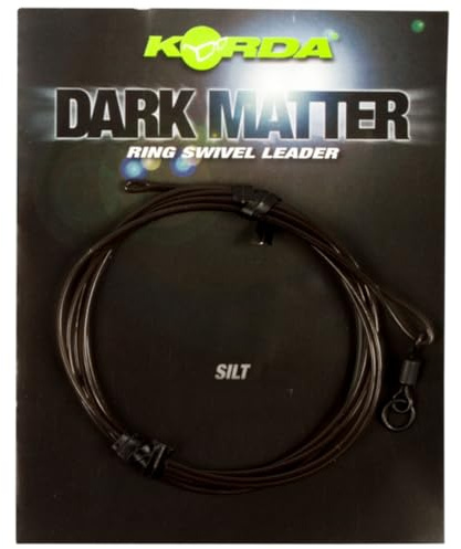 Korda Dark Matter Leader Size 8 Ring Swivel 100cm 30lb - Karpfenleader, Farbe:Silt Brown