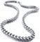 MunkiMix 6MM Breit Rostfreier Stahl Wasserdicht Kette Halskette zum Männer Frauen Jungs Mädchen Kubanische Gliederkette Halsketten Dick Metall Fuchsschwanz Ketten (Silber Farben, 550MM Lange)