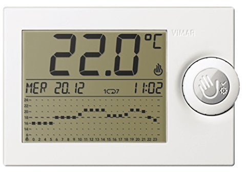Vimar 01911 Cronotermostato programmabile settimanale da parete a batteria
