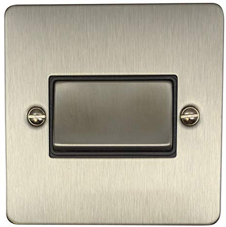 G&H FSS369 Flat Plate Brushed Steel 1 Gang Triple Pole 10A Fan Isolator Switch