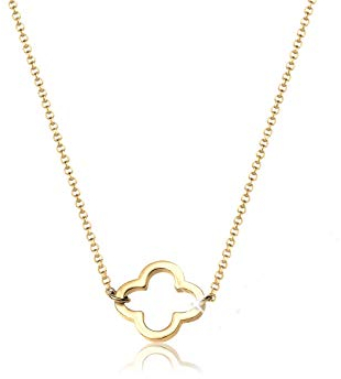 Elli Halskette Damen Kleeblatt Filigran Glücksbringer in 925 Sterling Silber Vergoldet