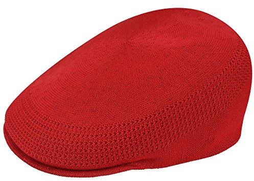 Kangol Coppola Tropic 507 Ventair Uomo - Berretto Estivo Cappello Piatto con Visiera Estate Primavera/Estate - M (56-57 cm) Rosso