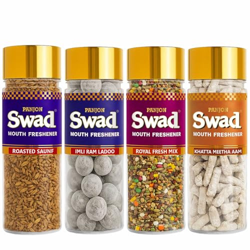 Swad Mouth Freshener (Ram Ladoo, Khatta Meetha Aam, Roasted Saunf & Royal Fresh Mix) (Combo of 4), 385 gm