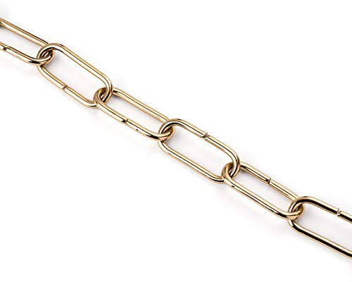 ORION LIGHTSTYLE Kette für Kronleuchter Lampenkette 1m Gliederkette Kronleuchteraufhängung Leuchtenkette Eisenkette Rundgliederkette Metall (Gold, 4mm)