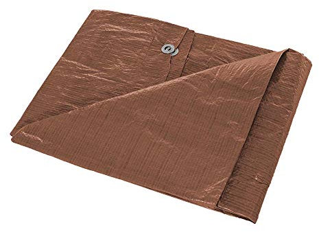 (8 Feet x 10 Feet) Waterproof Lightweight Brown Multipurpose Poly Tarp - Woven Polyethylene