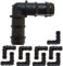 Suinga Pack 10 Codo Riego por Goteo 16mm | Codo conector tuberia 16 mm | Codo Goteo para Manguera de Riego 16mm, negro