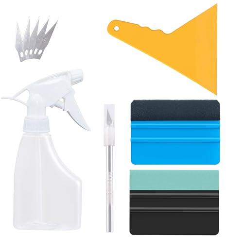 Gimars Rakel Set,Rakel für Folie,folierungs Werkzeug mit Präzisionsmesser, Sprühflasche und Folienrakel