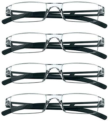 LifeArt Lesebrillen, Blaulicht-Blockierbrille, Computer-Lesebrille für Damen und Herren, Brillengestell mit rechteckigem Mode-Design (4 Schwarz, 1.25)