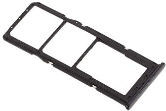 jbTec Dual SIM-Tray/SD-Card kompatibel mit Samsung Galaxy A21s - Kartenhalter Slot Schlitten Rahmen Schwarz
