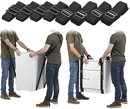 AGT Möbeltragegurt: 2er-Set Doppel-Tragegurte für 2 Personen, belastbar bis 360 kg, Tasche (Tragegurt Umzug, Gurt Tragehilfe, Umzugs)
