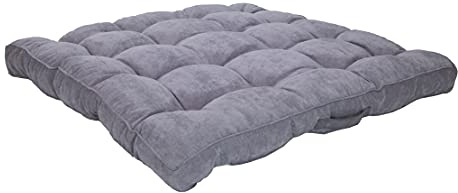 Meerweh Boxkissen Loungekissen, 95x95x12 cm, Cordstoff, flauschig, grau, 2er Set