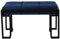 La Maison Plush Velvet Hallway Living Room Upholstered Bench Cushioned Padded Stool Pouffe Bed End Seat Metal Frame (Navy)