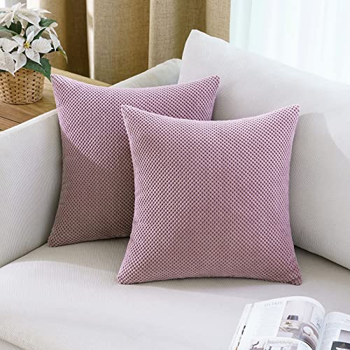 MIULEE 2er Set Kissenbezüge Dekokissen Körnig Dekorativ Kissenbezug Kissenhülle Sofakissen Deko Bezug Weich Zierkissen Kissen für Wohnzimmer Schlafzimmer 45x45cm Schmutziges Rosa