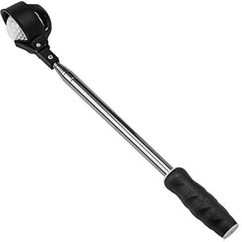 Famgee Retriever Pelle télescopique Portable rétractable en Acier Inoxydable avec Tige de Verrouillage Automatique Longueur étendue 2,7 m