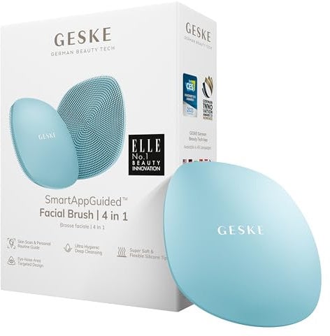 GESKE | SmartAppGuided™ Facial Brush 4 in 1 | Gesichtsreinigungsbürste | Weiche Bürste aus Silikon | professionelle Gesichtsreinigung | Gesichtsreinigungsgerät | Hautreinigung