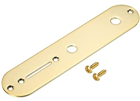 PATIKIL Guitar Control Plate Bridge Switch Control Plate for Electric Guitar Replacement Gold with 2pcs Screws