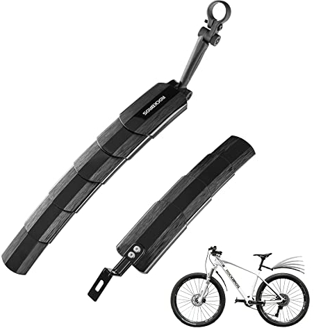 ROCKBROS Fahrrad Schutzblech Set Vorne und Hinten Universal für Mountainbikes, Citybikes, Kinderfahrräder Verstellbar, Einziehbar