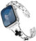 KADES kompatibel mit Apple Watch Armband 42mm(Series 10) 41mm 40mm 38mm, Damen Glücks Vierblatt Diamant Edelstahl Gliederarmband Ersatzarmband für iWatch SE/Series 10 9 8 7 6 5 4 3 2 1,Silber