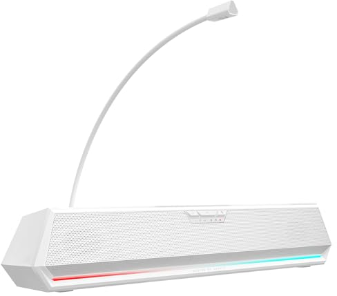 Edifier Hecate G1500 Bar Soundbar PC Gaming, Illuminata RGB, Microfono Staccabile, 7.1 Surround Sound 4 Drivers con Bassi Profondi, Bluetooth 5.3 USB A Audio Jack da 3,5mm