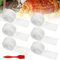 Vegena 6 Rollen Fleischnetz - Rollbratennetz, Schinken Netz 3M, Räuchernetz mit Ölbürste, Schinkennetz Elastisch Rollbraten, Fleisch Netz für Schinken Wurst Rollbraten Kochzubehör Backzubehör