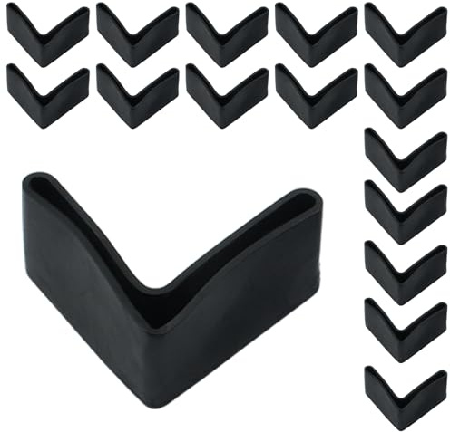 Auvotuis Rubber Angle Iron Caps, 2 inch/50mm, 16 PCS, L Shaped | Furniture Angle Iron Leg Foot Cover, Bed Frame End Caps, Furniture Pads Protector, For Shelf Rack Bed