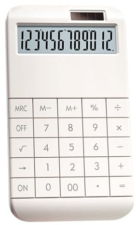 Remorui Dual Power Supply Calculator Clear Display Sure Here's A Product Title for 12-Digit Desktop with Removable Keycaps Solar Battery Modern Design Large White