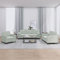 Gecheer 3-TLG. Sofagarnitur mit Kissen Schlafsofa Couch Polstersofa Sofa Couchgarnitur Loungesofa Couchsofa Gästesofa Polstergarnitur Sofa Set Wohnzimmersofa Sitzmöbel Hellgrau Samt
