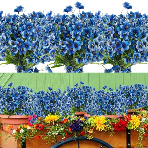 12 Pezzi Fiori Finti da Esterno Fiori Finti per Decorazioni Resistenti ai Raggi UV Fiori Artificiali Piante Finte da Esterno Interno Piante Artificiali per Balcone Casa Giardino Festa Finestra Cortile