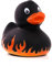 Flammen ? Rocker ? Quietscheente - Badeente - ca. 8 cm gross